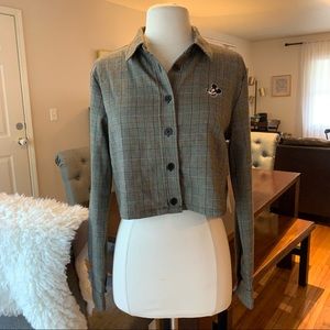 Disney X Forever 21 plaid crop top sz M